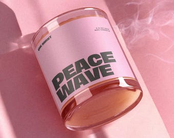 Modern Candle Label Template, Bold & Minimalist Canva Design, Customizable Candle Jar Stickers, DIY Candle Branding for Small Shops [Blueb]