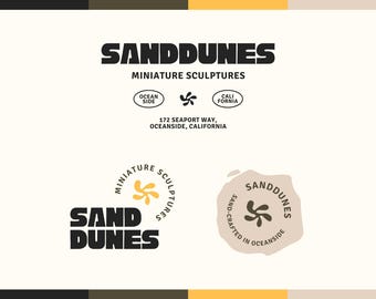 Minimalist Modern DIY Logo Kit - Bold Editable Logo for Small Business Branding - Boho Logo Design - Creative Boutique Brand Identity [Dune]