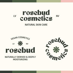 Retro Boho Organic Logo Kit, Minimalist DIY Branding, Bold Trendy Logo Design, Creative Small Business Brand Identity [Rosebud]