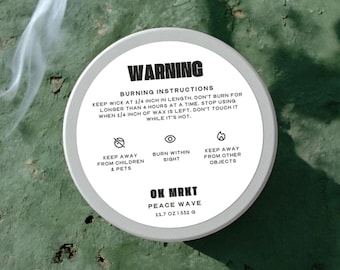 Editable Candle Warning Label Template for Small Business Branding | Customizable Candle Safety Sticker for Packaging & Jars [Mandarin]