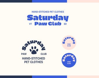 Minimalist Pet Logo Kit, Custom Pet Branding for Eco Pet Products, Pet Boutique Logo, Organic Pet Care, Simple Pet Logo Design [Pebble]