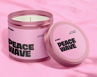 Minimalist Custom Round Candle Label Template, Aesthetic DIY Candle Lid Label for Soy Wax Candles, Unique Digital Labels for Candles [Blueb]