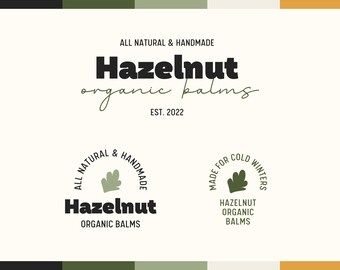 Organic DIY Logo Kit, Abstract Leaf Logo Design, Nature-Inspired Branding, Minimalist Logo, Bold Modern Logo Template [Hazelnut]