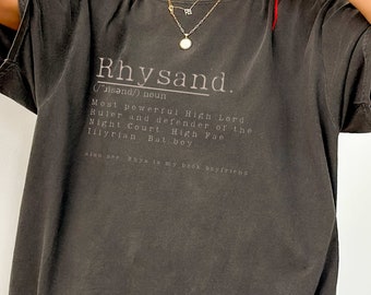 Camisa Rhysand / ACOTAR / Diccionario Rhysand / Sarah J Maas / Novio libro / Equipo Rhysand / Camiseta Bookish / Night Court / Camiseta Romantasy