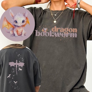 Fantasy Book Dragon Comfort Colors Shirt, Romantasy Tee, Bookish Shirt, Booktok Merch, Book Gift, Bookworm Gift, Book Club Shirt, Onyx Storm