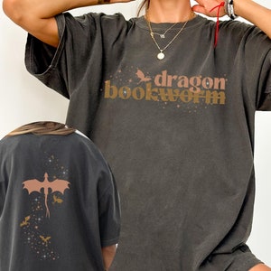 Fantasy Book Dragon Comfort Colors Shirt, Romantasy Tee, Bookish Shirt, Booktok Merch, Book Gift, Bookworm Gift, Book Club Shirt, Onyx Storm
