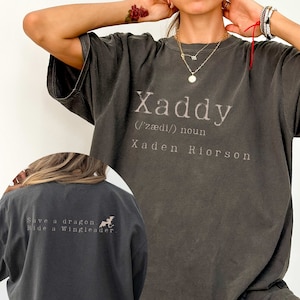 Xaddy, Xaddy Shirt, Xaden Riorson, Xaden Fourth Wing Shirt, Fourth Wing Merch, Iron Flame Sweatshirt, Rebecca Yarros Apparel