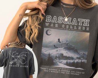 Basgiath War College, Dragon Rider Shirt, Xaden Riorson, Fourth Wing Shirt, Basgiath Comfort Colors, Iron Flame Tee, Rebecca Yarros Apparel