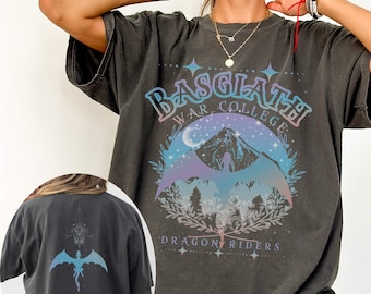 Basgiath War College Shirt, Fourth Wing Comfort Colors, Iron Flame T-Shirt, Dragon Rider Merch, Rebecca Yarros Apparel, Book Lover Gift,