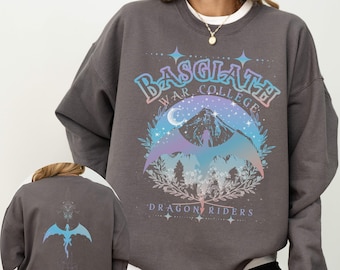Basgiath War College Shirt, Vierter Flügel Pullover, Iron Flame Sweatshirt, Drachenreiter Merch, Rebecca Yarros Bekleidung, Buchliebhaber Geschenk