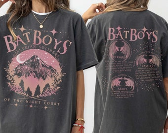 Bat Boys Shirt, ACOTAR Comfort Colors, Rhysand Tee, Cassian T-shirt, Sarah J Maas, Book Boyfriend, Team Bat Boys, Night Court, Velaris Merch