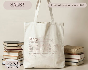 Xaddy Tote | Fourth Wing Bag | Iron Flame Tote | Fourth Wing Merch | Xaden Riorson | Basgiath | Iron Flame | Rebecca Yarros Merch | Violet