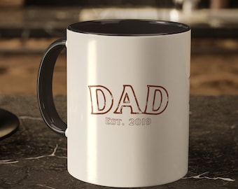 Dad Est Year Mug, Custom Dads Club Cup, Funny Husband Merch, Gift for Him, Father's Day Gift, Simple Daddy Coffee Cup, Grandpa, Best Papa