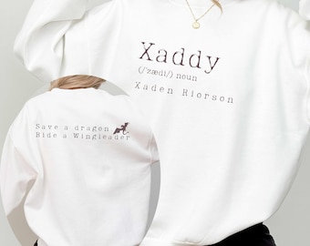 Xaddy, Camisa Xaddy, Suéter Xaddy, Xaden Riorson, Camisa Xaden Cuarta Ala, Mercancía de Cuarta Ala, Sudadera Iron Flame, Ropa Rebecca Yarros