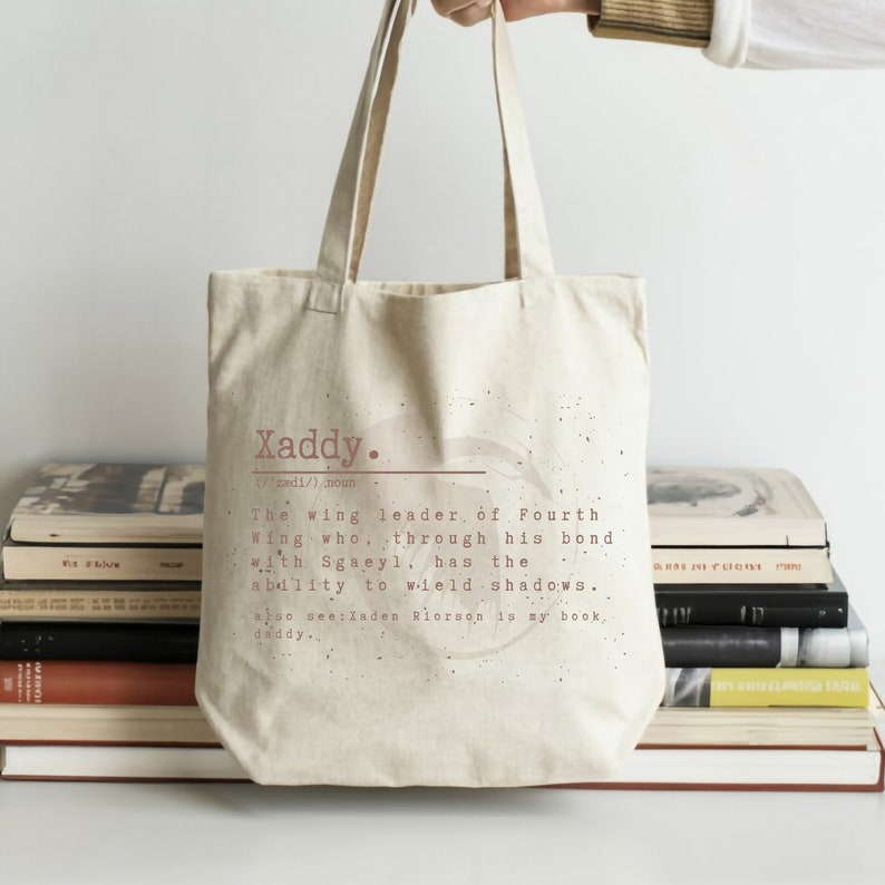Xaddy Tote | Fourth Wing Bag | Iron Flame Tote | Fourth Wing Merch | Xaden Riorson | Basgiath | Iron Flame | Rebecca Yarros Merch | Violet image 2