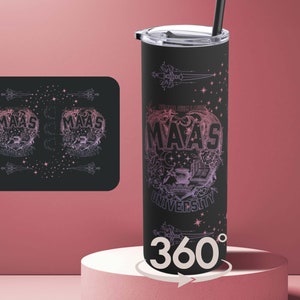 Sarah J Mass Tumbler, Serie ACOTAR, SJM Travel Cup, Crescent City Merch, Trono de Cristal Presente, Copa Velaris, Regalos para Amantes de los Libros