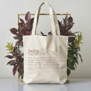 Xaddy Tote | Fourth Wing Bag | Iron Flame Tote | Fourth Wing Merch | Xaden Riorson | Basgiath | Iron Flame | Rebecca Yarros Merch | Violet