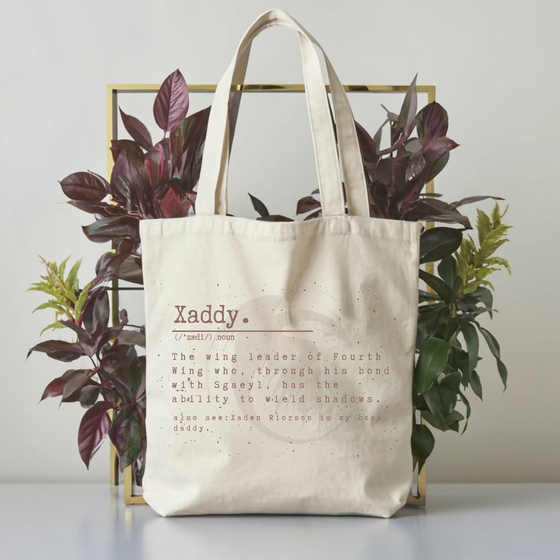 Xaddy Tote | Fourth Wing Bag | Iron Flame Tote | Fourth Wing Merch | Xaden Riorson | Basgiath | Iron Flame | Rebecca Yarros Merch | Violet