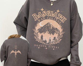 Basgiath War College Shirt, Vierter Flügel Pullover, Iron Flame Sweatshirt, Drachenreiter Merch, Rebecca Yarros Bekleidung, Buchliebhaber Geschenk