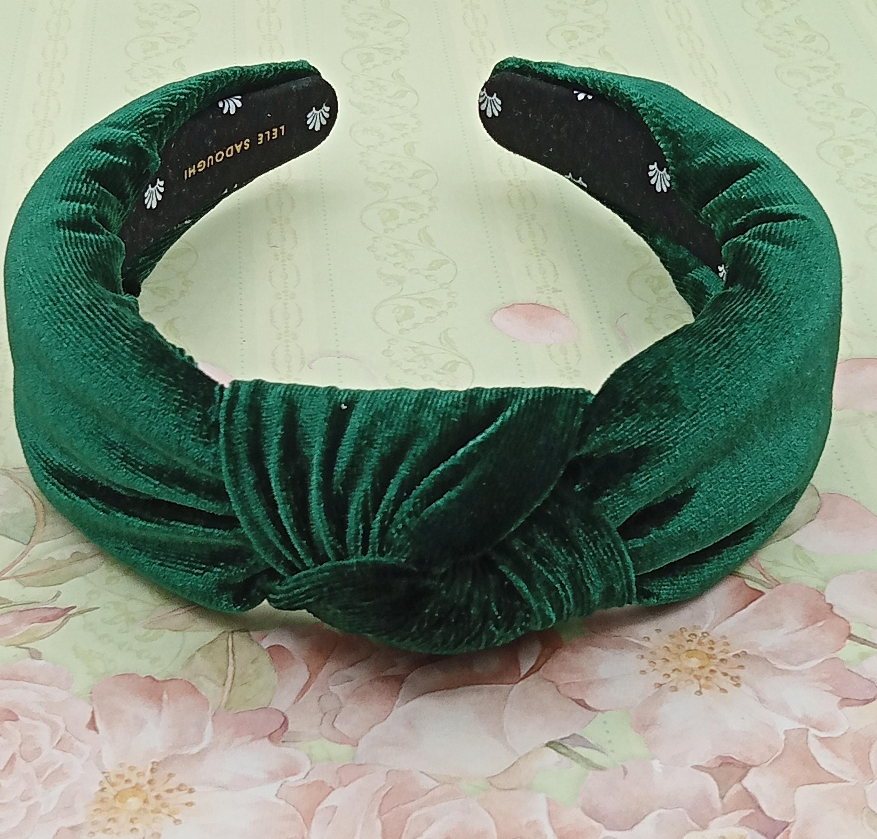 LELE SADOUGHI, Green, Velvet, Headband, Engagement, Hair  display picture 1