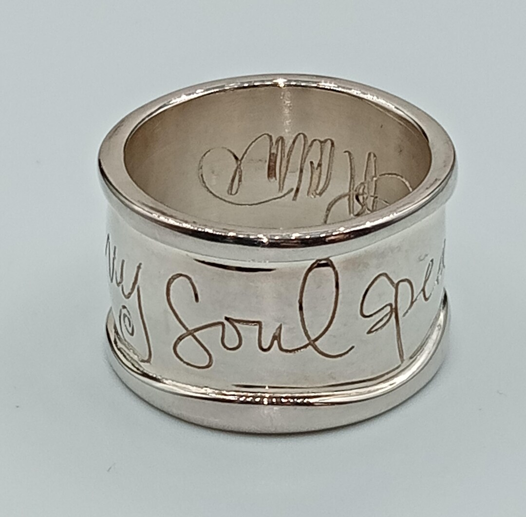 Solid Sterling Silver Inscribed Ring, Shawn Killinger Designer, Size 11 ...
