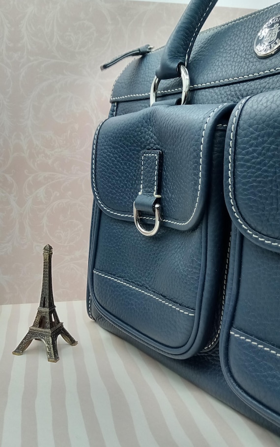 DOONEY, BOURKE, Handbag, Tote, Authentic, Navy, Pebble Leather,