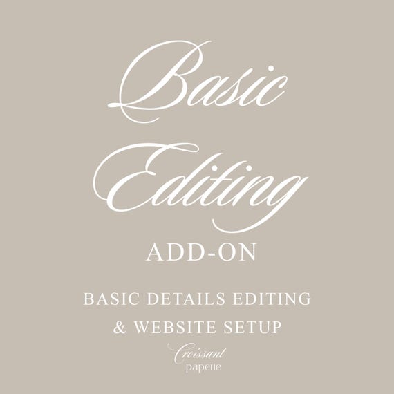 Basic Editing Website Template Service Addon - Only Includes Basic Editing - text/photos