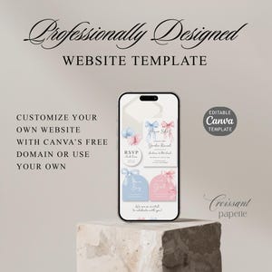 Gender Reveal Digital Invitation, He or She Website Template with RSVP, Editable Canva Website, He or She Baby Shower Invite, Digital Invitation Boy or Girl Reveal