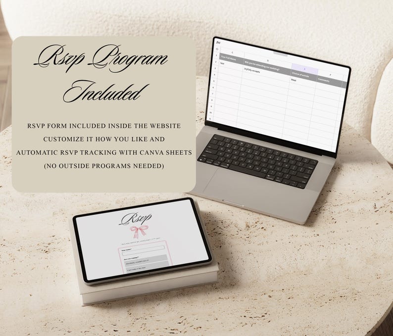 Pink Bow Baby Shower Website Template with RSVP, Editable Canva Website, Pink Bow Digital Invitation Pink Ribbon Coquette Girl Baby Shower