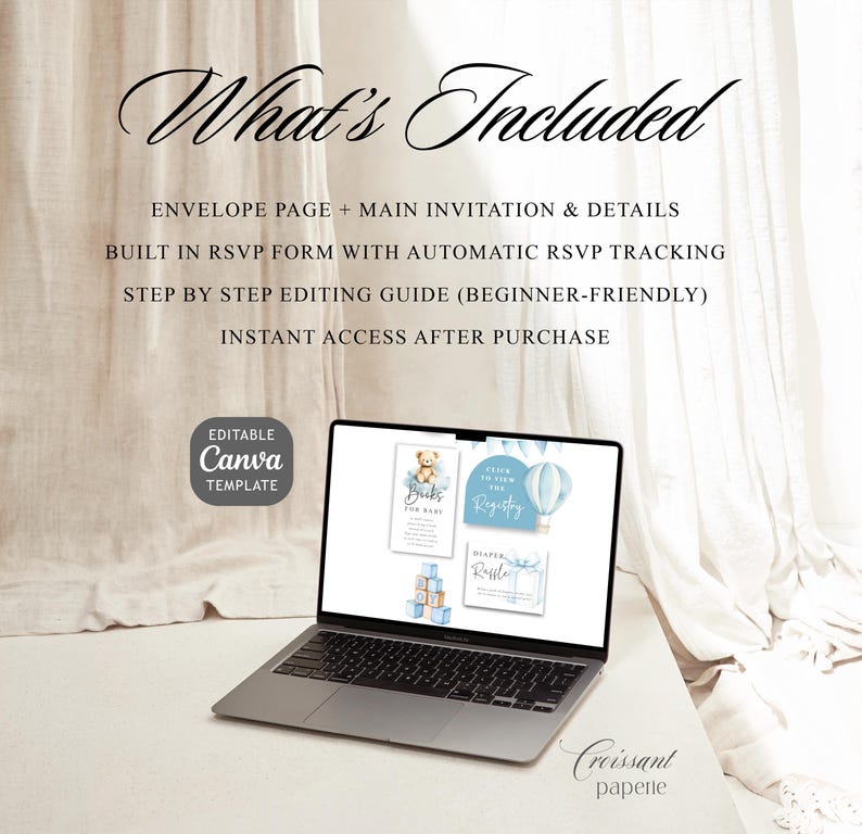 We Can Bearly Wait Baby Shower Website Template with RSVP, Editable Canva Website, Teddy Bear Invite, Digital Invitation