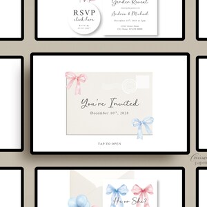 Gender Reveal Digital Invitation, He or She Website Template with RSVP, Editable Canva Website, He or She Baby Shower Invite, Digital Invitation Boy or Girl Reveal