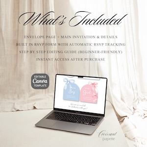 Gender Reveal Digital Invitation, He or She Website Template with RSVP, Editable Canva Website, He or She Baby Shower Invite, Digital Invitation Boy or Girl Reveal