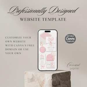 We Can Bearly Wait Baby Shower Website Template with RSVP, Editable Canva Website, Pink Bear Digital Invitation Digital Invite, Girl Baby