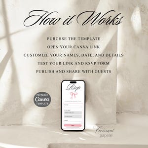 Pink Bow Baby Shower Website Template with RSVP, Editable Canva Website, Pink Bow Digital Invitation Pink Ribbon Coquette Girl Baby Shower