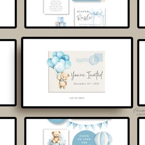 We Can Bearly Wait Baby Shower Website Template with RSVP, Editable Canva Website, Teddy Bear Invite, Digital Invitation