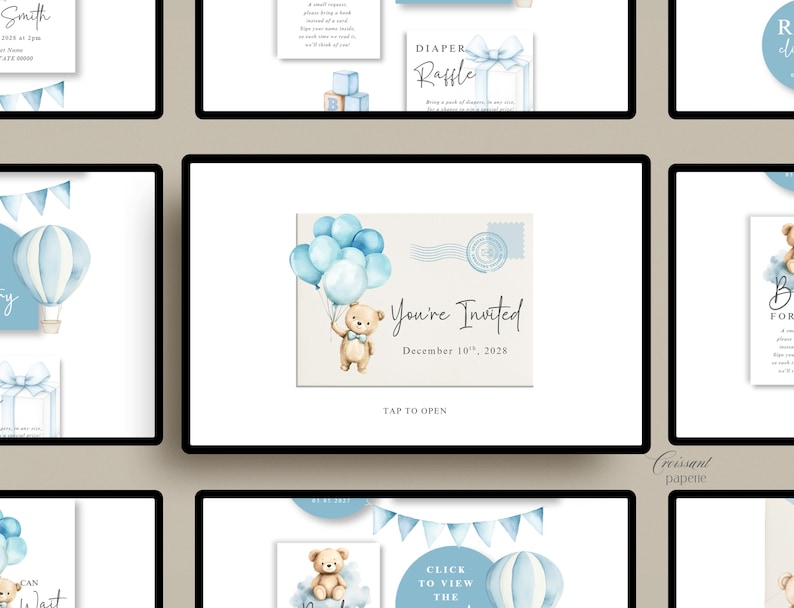 We Can Bearly Wait Baby Shower Website Template with RSVP, Editable Canva Website, Teddy Bear Invite, Digital Invitation