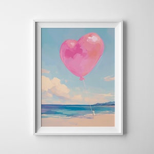 Valentines Day Red Pink Heart Print Valentines Wall Art Vintage Valentines Day Decor Romantic Wall Art Valentines Day Gift For Her Art