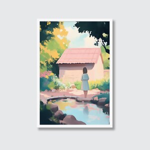 Lake Scene Pastel | Autumn Lake Painting, Autumn Oil Painting, Fall Oil Painting, Tranquil Nature, Fall Lake Painting, Fall Foliage Print