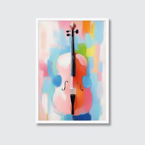 Pastel Violin Art Print: Expressionist Music Decor (Digital Download)