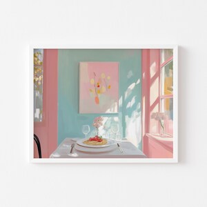 Pasta Plate Italian Cuisine Painting | Pasta Art, Italian Food Poster, Dinner Table Print, Pasta Print Art, Pasta Poster, Pasta Wall Art