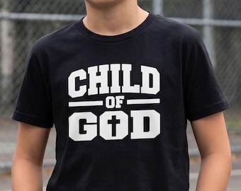 Camiseta juvenil "Hijo de Dios" / Ropa cristiana unisex para niños, camiseta con versículo bíblico