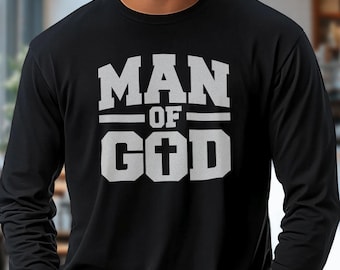 Langarmshirt ""Man of God"" | Herren Christliches Kleid, Bibe Verse T-Shirt