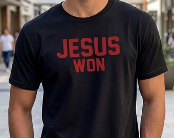 Unisex "Jesus Won" Shirt | Christliche Bekleidung, Benutzerdefinierte Farben, Christian Sports