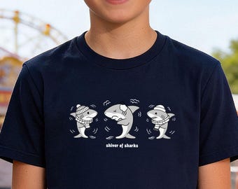 Youth "Shiver of Sharks" Shirt | Unisex Collective Nouns T-Shirt, Grammar Humor