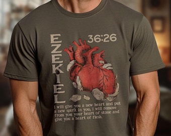 Ezekiel 36:26 "I Will Give You a New Heart" Shirt | Unisex Christian Shirt, Bible Verse