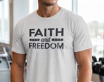 Camiseta unisex "Fe y Libertad" / Ropa cristiana patriótica, Make America Great, Freedom Clothing