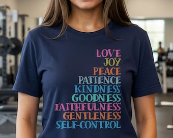 Camiseta "Frutos del Espíritu" de Gálatas 5:22 / Ropa cristiana unisex con versículo bíblico