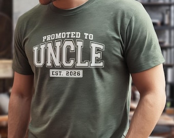 Custom "Promoted to Uncle" Shirt | New Uncle T-Shirt, Unique Birth Announcement Gift