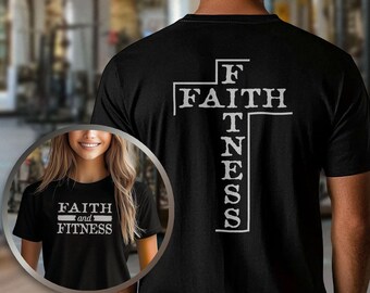 Camiseta unisex "Fe y Bienestar" / Ropa cristiana, camiseta gráfica delantera y trasera