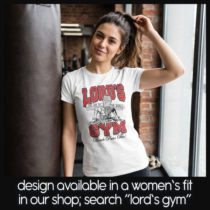 Camiseta de algodón "Lord's Gym" / Ropa cristiana unisex, camiseta cristiana para entrenar imagen 14